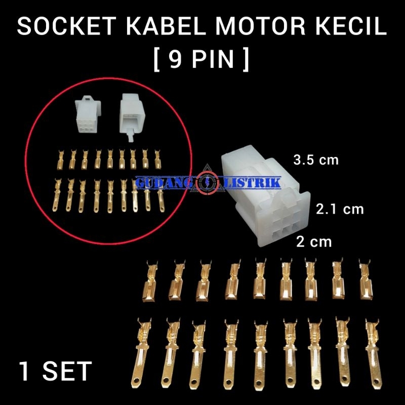 Socket Scun 9 Pin Kecil Soket Kabel Motor Mobil Konektor Kabel Skun