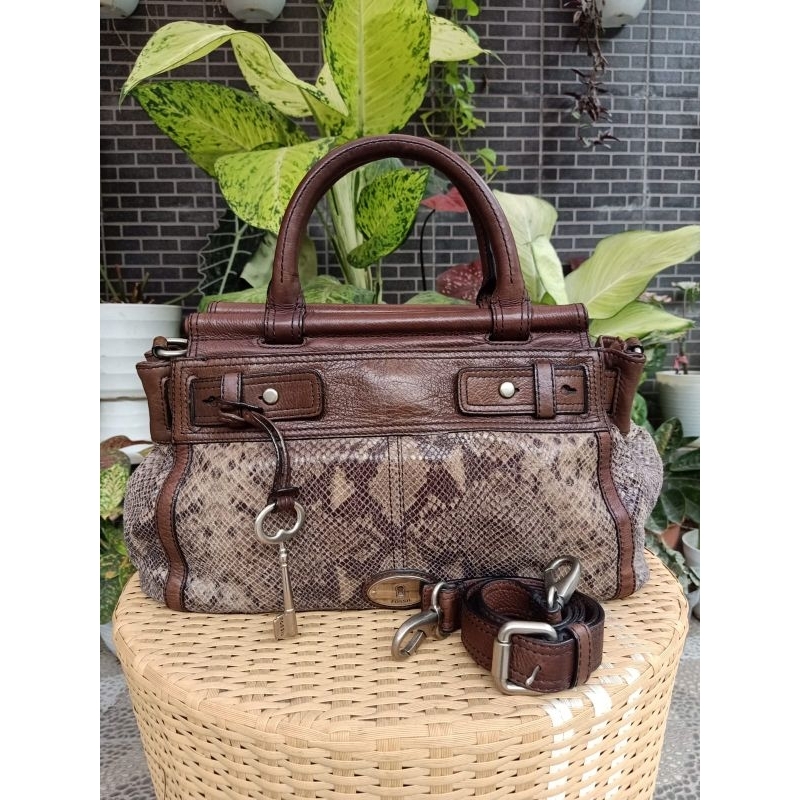 TAS FOSSIL MADDOX BAR SNAKE SKIN