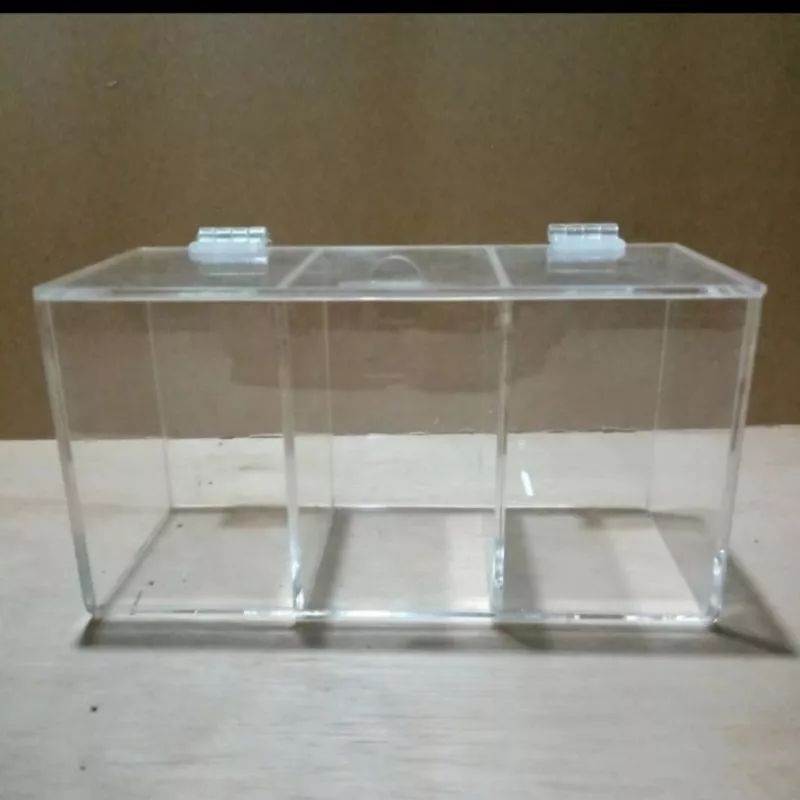 Tempat permen Akrilik / kotak permen akrilik 3 sekat