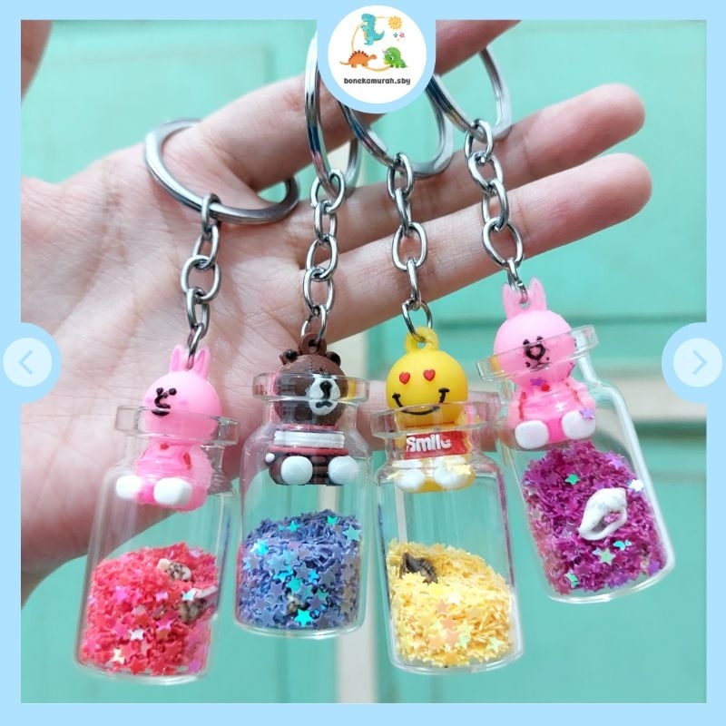 Gantungan Kunci Botol Kerang Keychain Kerang Pasir Boneka Unik