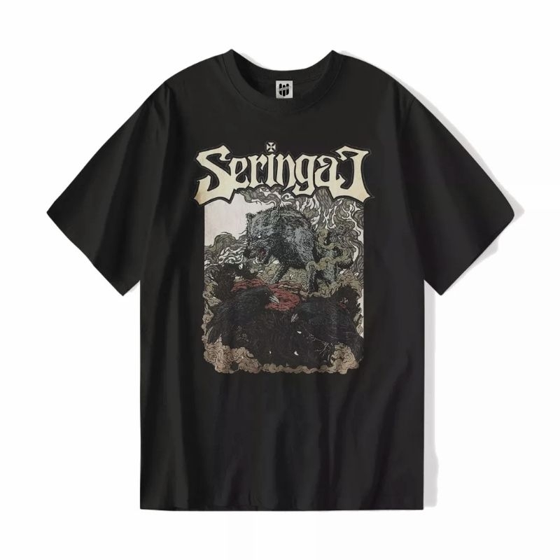 T-Shirt Merchandise SERINGAI Band Serigala Militia