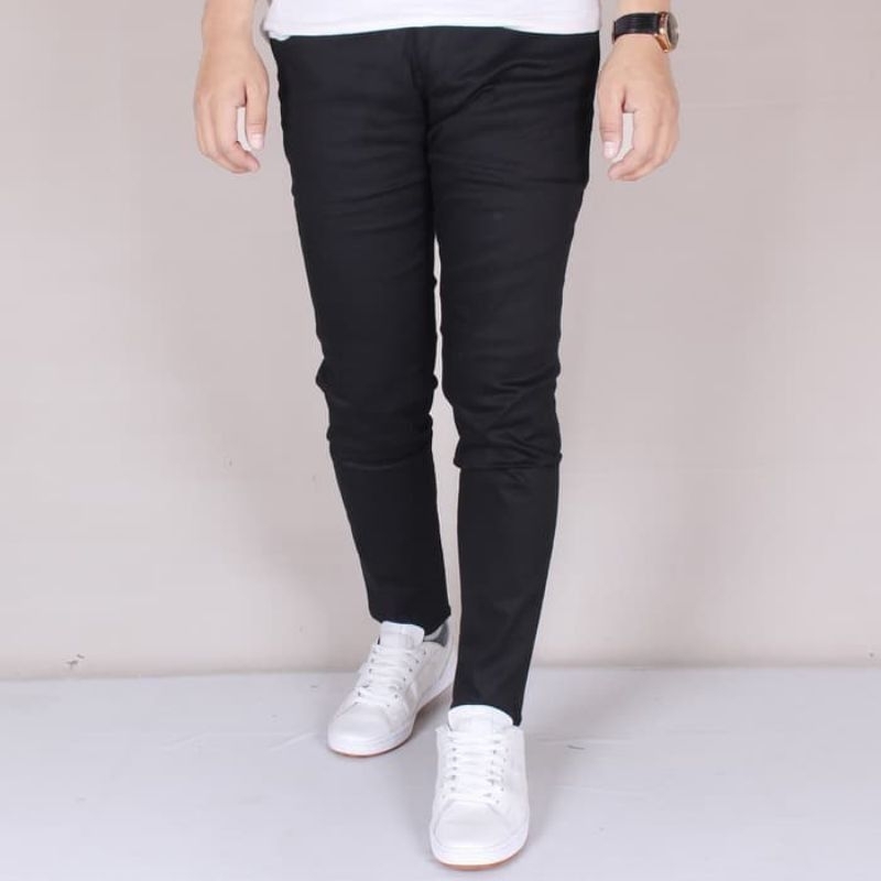 CELANA PRIA CHINO Slim fit Panjang Kerja kantor Santai Liburan Cowok Gentleman 27 - 38