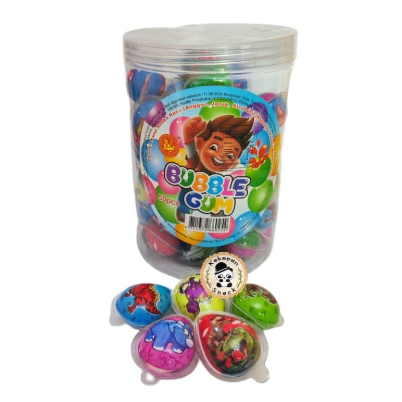 CLJ DINO BUBBLE GUM TOPLES ISI 50