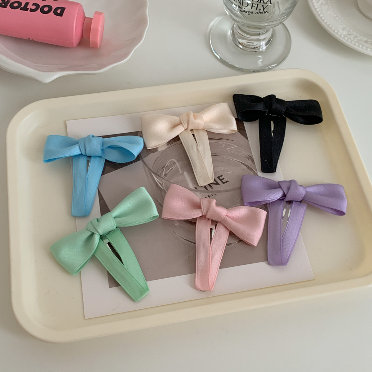 PREMIUM CANDY COLOR SATIN BOW HAIR CLIP CUTE GIRL BANGS BB BOBBY PIN JEPIT RAMBUT PONI WARNA SOFT LEMBUT PITA RIBBON KPOP KOREA KOREA AKSESORIS JEPITAN KECIL HIGH QUALITY GIRL GIRLY ANAK WANITA FAIRY