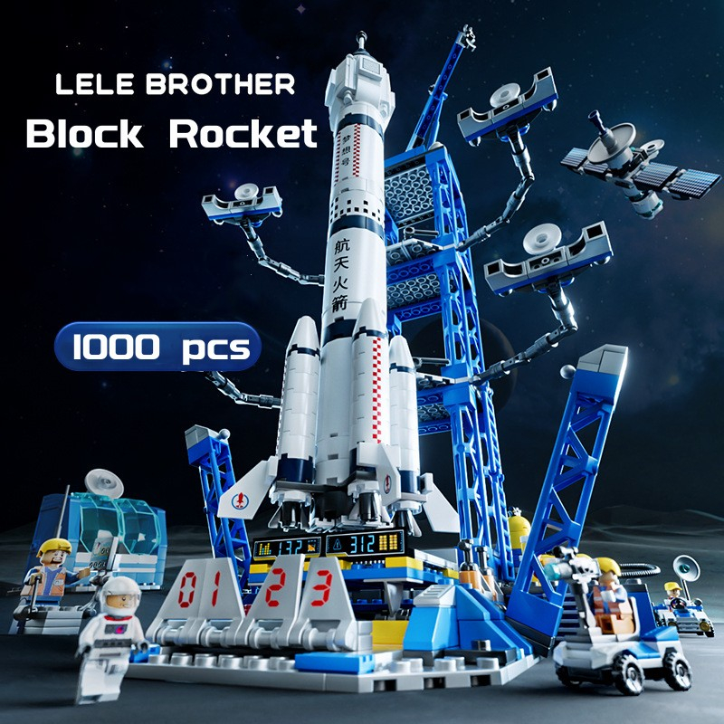 【COD】Nano Block Brick Rocket Kotak Pesawat Ulang-alik Peluncuran Roket 3D Puzzle Mainan Balok Susun