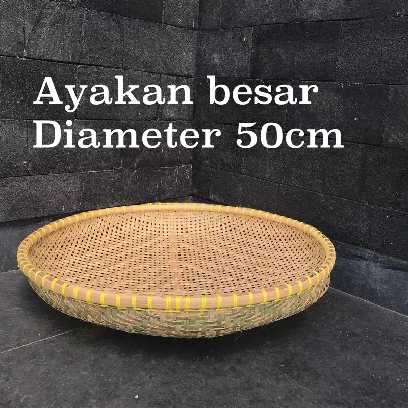 Ayakan Bambu Besar 50 Cm Awitali Tampah Saringan Kalo Anyaman Bambu