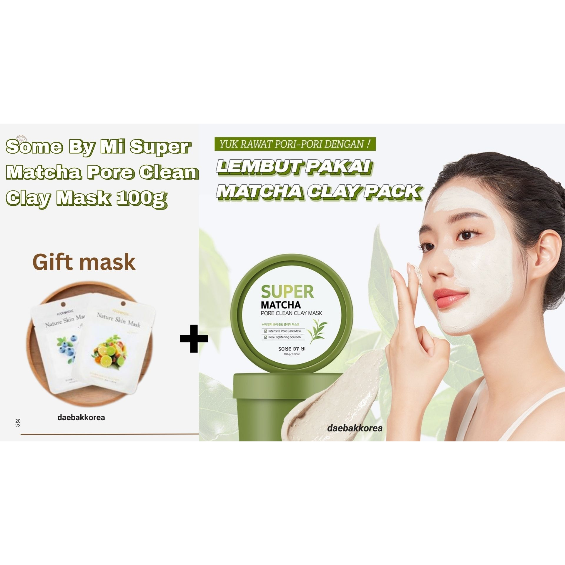 [Ready stok] Some By Mi Super Matcha Pore Clean Clay Mask 100g K-Beauty