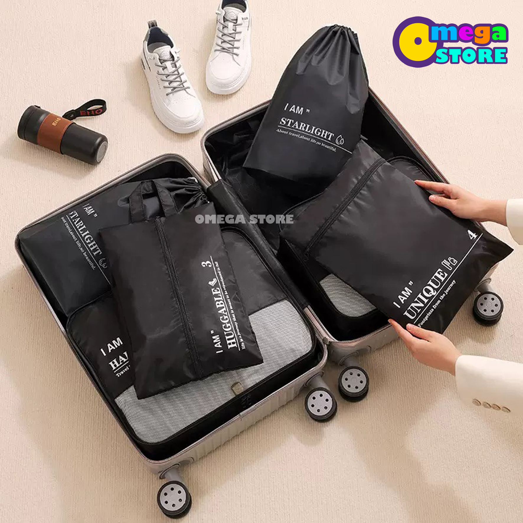 Travel Pouch Bag Bag Laundry Pouch Organizer 6 in 1 Tas Penyimpanan Untuk Travel -1004