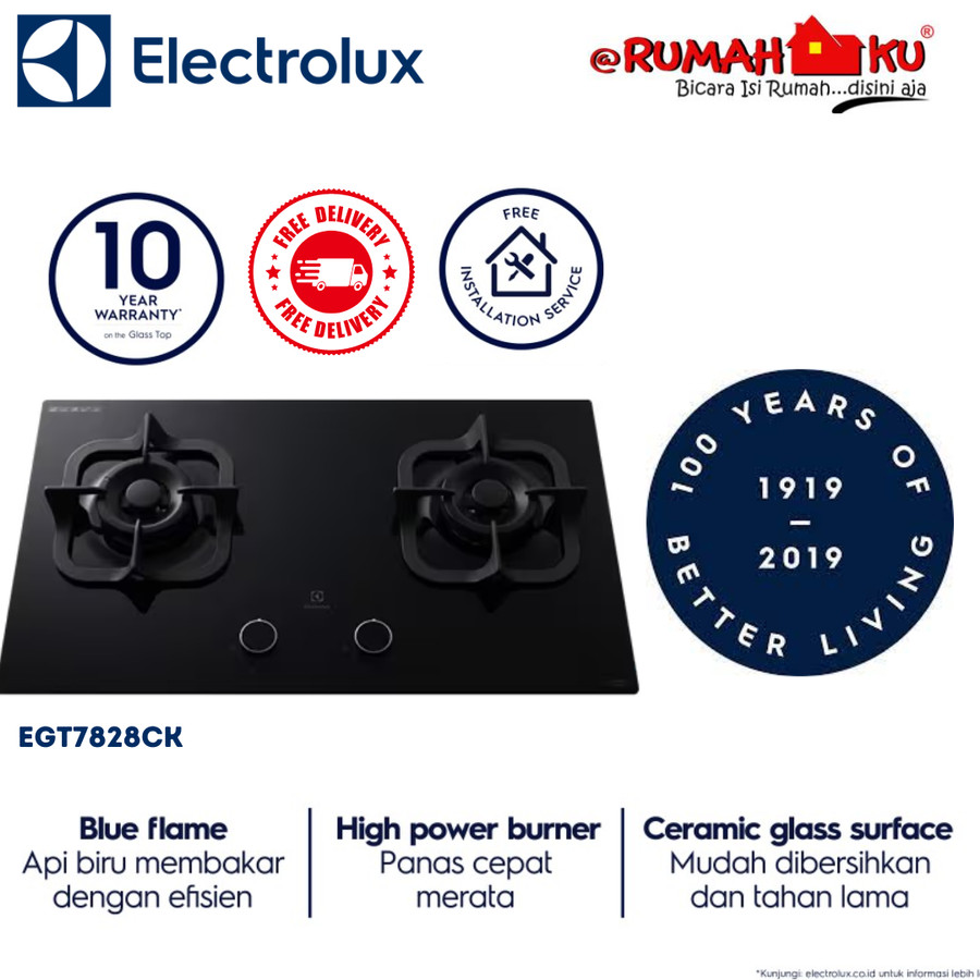 KOMPOR TANAM/STAND ELECTROLUX EGT 7828 CK / EGT7828CK HOB SABAF KUNINGAN
