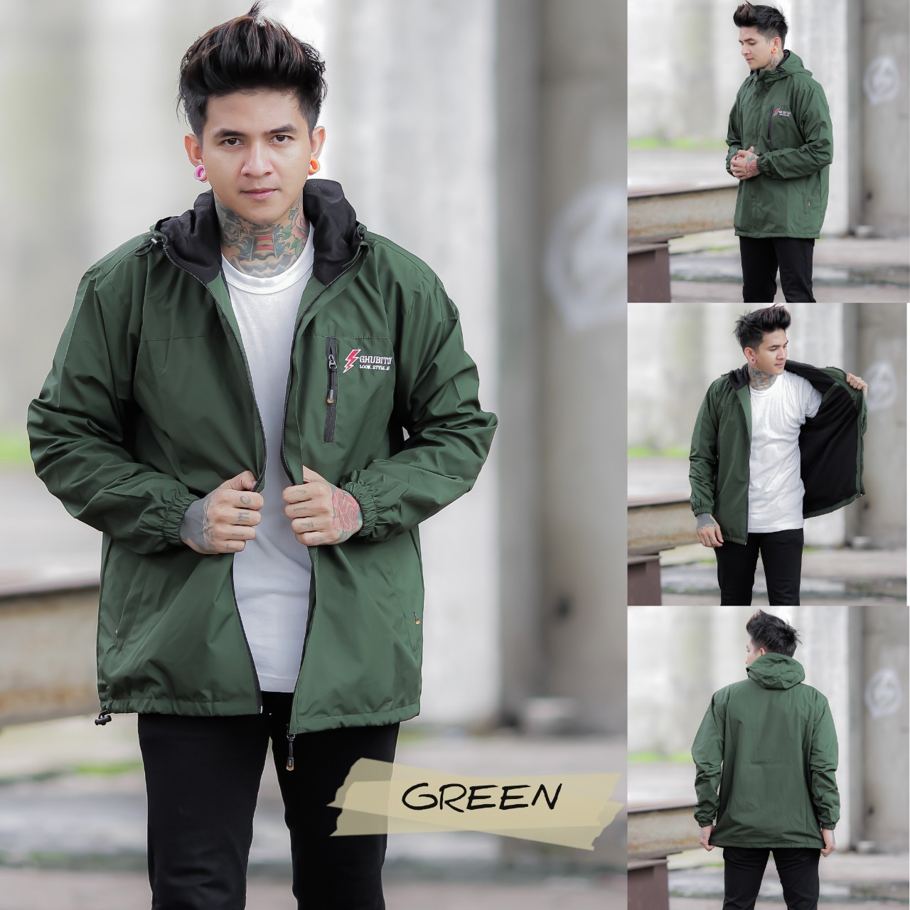 JAKET PARKA SIMPLE HIJAU - JAKET PARKA OUTDOOR - JAKET GUNUNG SIMPLE - JAKET PARKA PARASUT - JAKET M