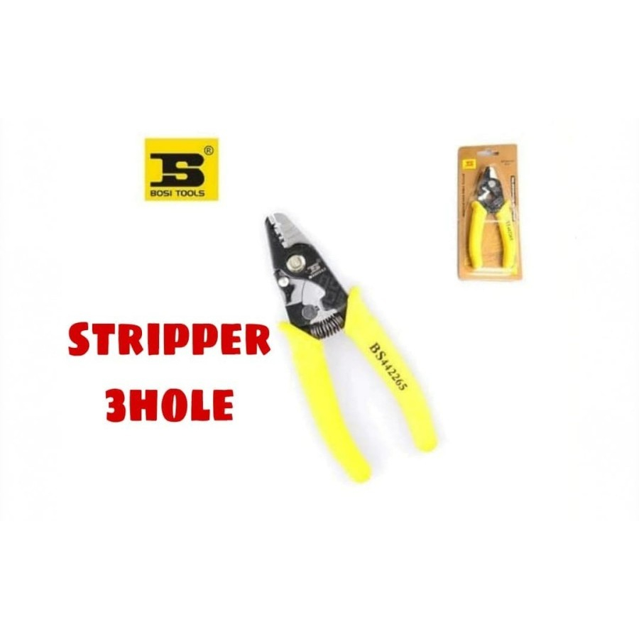 Fiber Optic Stripper 3Hole Bosi Tools/Tang Pengupas Kabel 3 Lubang