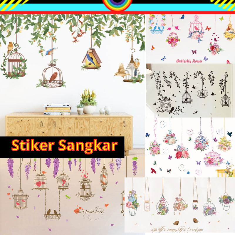 WALLSTICKER WALLSTIKER WALL STICKER STIKER SETIKER DINDING SANGKAR BURUNG GANTUNGAN LAMPU TEMPELAN CAFE DEKORASI RUMAH RUANG TAMU TIDUR MAKAN KELUARGA HIASAN KERAMIK KRAMIK PINTU KACA JENDELA KACA KAMAR MANDI ANTI AIR LEMARI DAPUR POT DAUN SANGKAR BURUNG