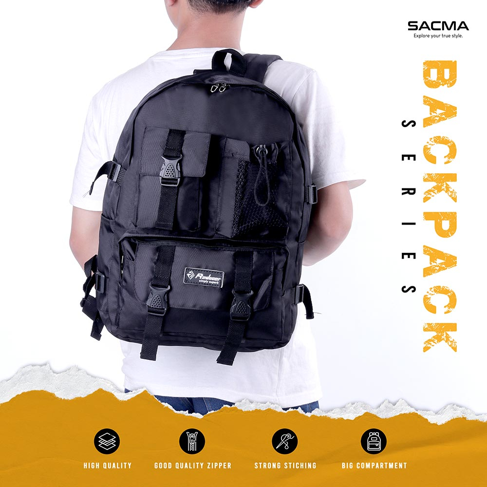 Tas Ransel Backpack Pria Hitam 031