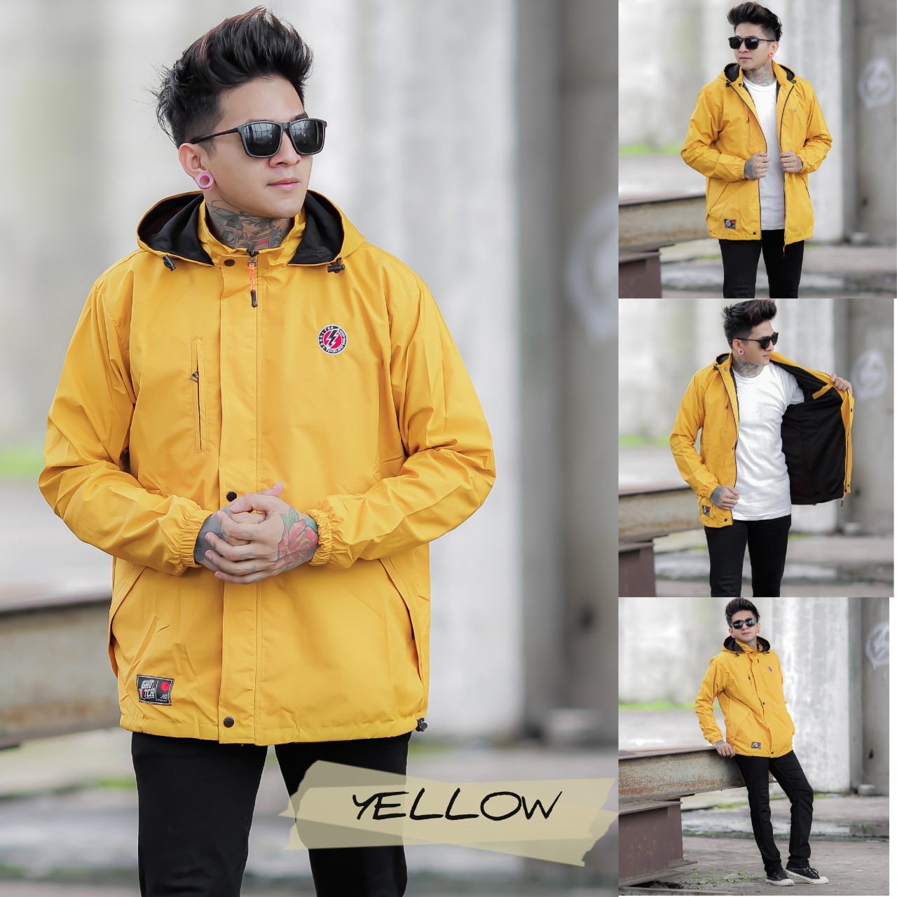 JAKET PARKA SIMPLE KUNING - JAKET PARKA OUTDOOR - JAKET GUNUNG SIMPLE - JAKET PARKA PARASUT - JAKET 