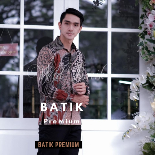 Kemeja Batik Lengan Panjang Pria size M L XL XXL Kemeja Batik Kantor