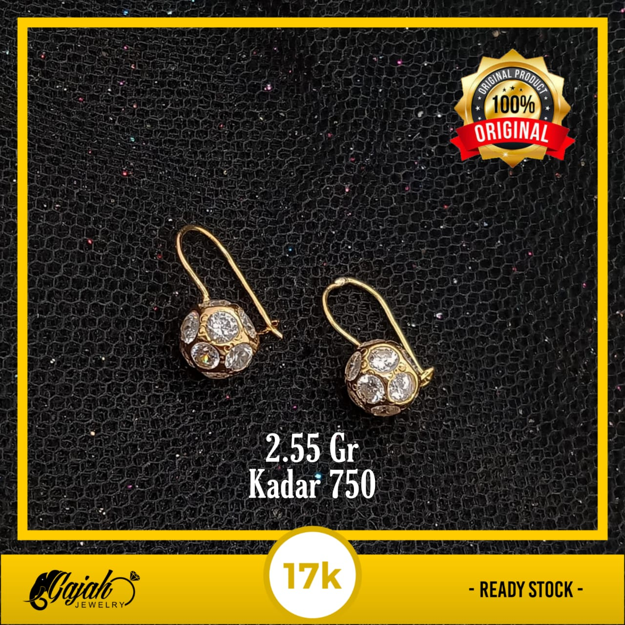 Anting Emas 17K - 2.55 Gr Kadar 750 - 5053