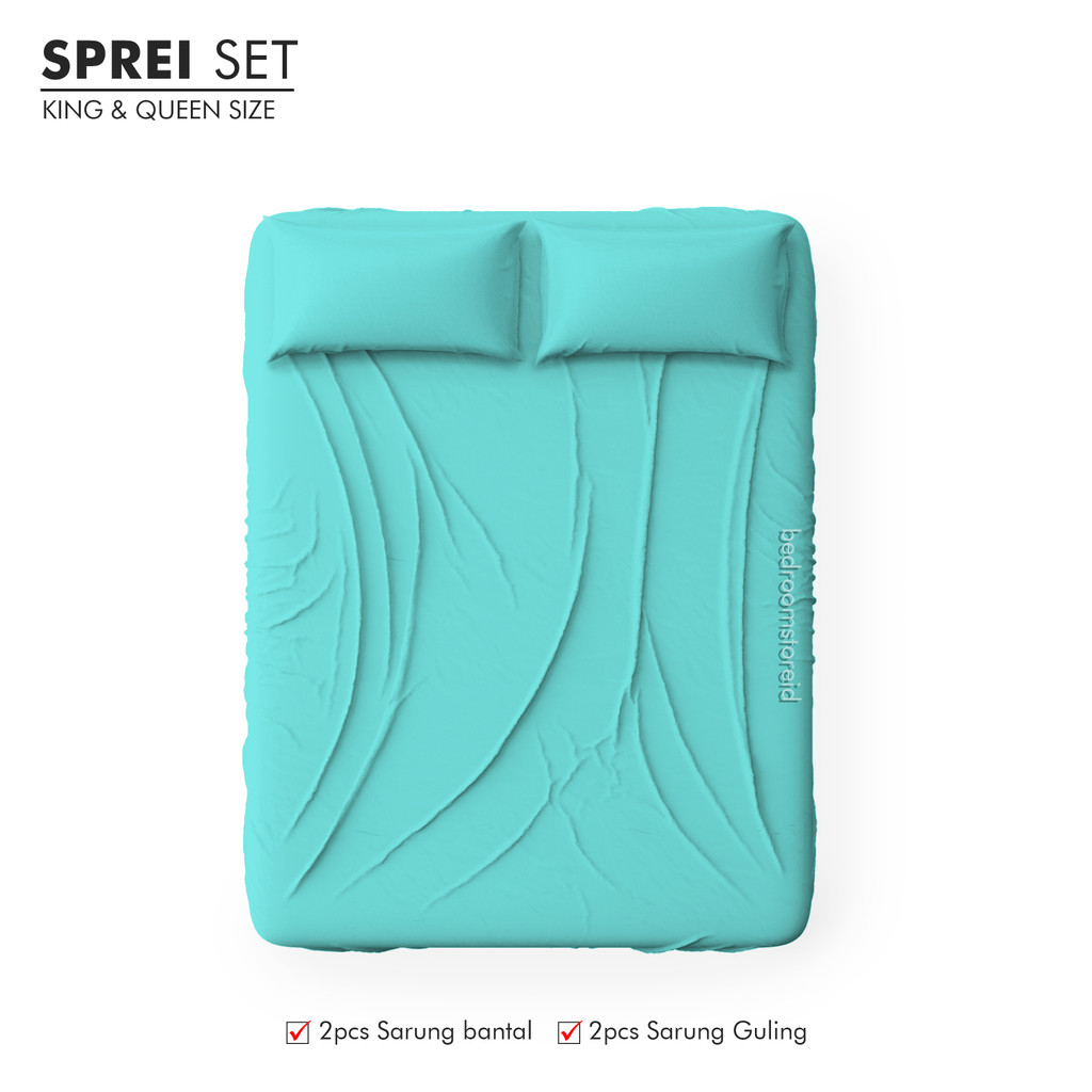 Sprei Aesthetic Polos Turkish | ALA KOREA Sudah Termasuk Sarung Bantal Guling