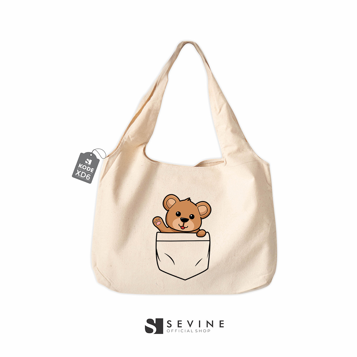 Sevine Tote Bag Kanvas Bonnie Tas Aesthetic Wanita Kuliah Fashion Laptop Sekolah Totebag Vintage Series - XD