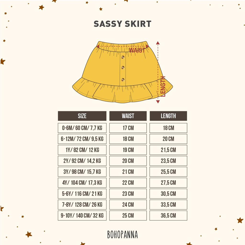 BOHOPANNA - SASSY SKIRT - Rok Anak Perempuan 6Bulan - 4Tahun