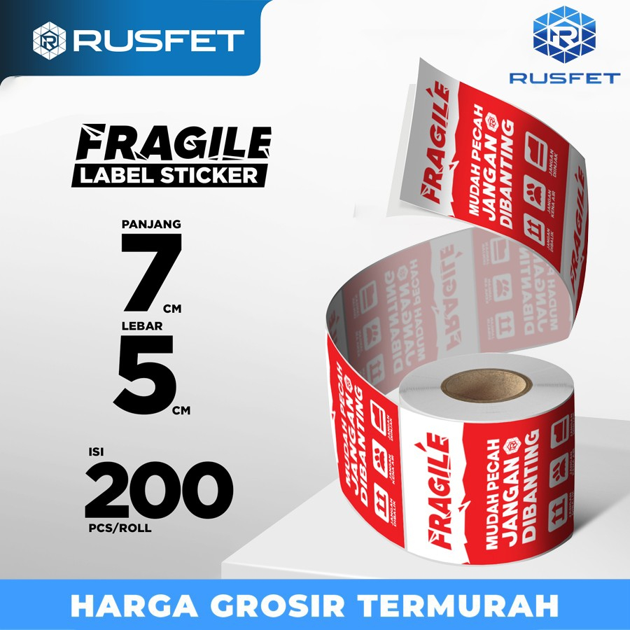 Stiker fragile jangan di banting stiker label pengiriman 7cm x 5cm