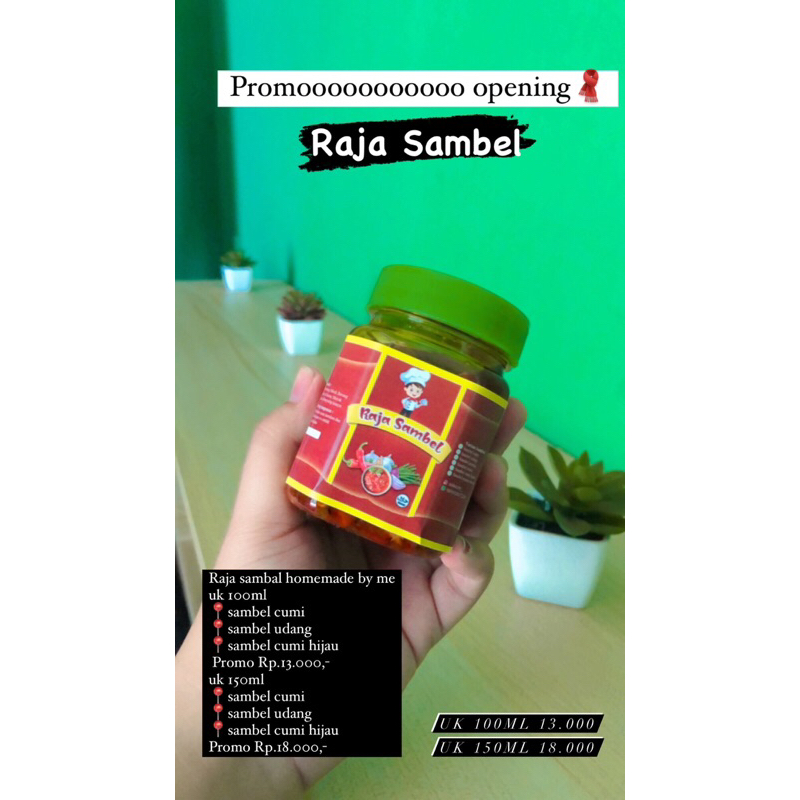 

Raja Sambel/Sambel udang/Sambel cumi/Sambel ayam suwir