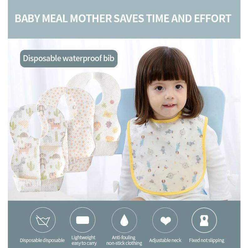 MH - disposable baby bib - slabber sekali pakai - celemek bayi sekali pakai