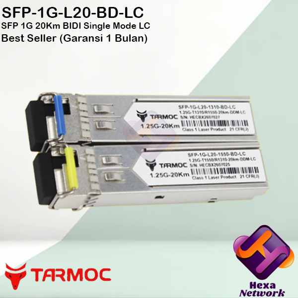 Tarmoc SFP 1G BIDI 20KM l Singlemode LC Mikrobits, Mikrotik, Cisco Compatible