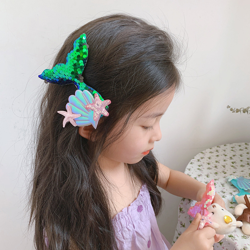 JEPIT RAMBUT ANAK EKOR MERMAID GLITTER/JEPITAN RAMBUT ANAK LUCU/JEPITAN RAMBUT KOREA