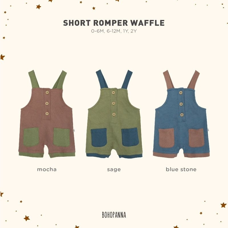 Bohopanna Short Romper Waffle - Romper Anak