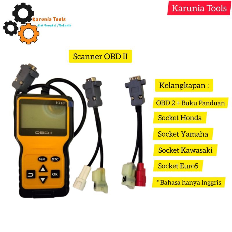 Scaner OBD2 untuk motor injeksi Honda Yamaha Kawasaki