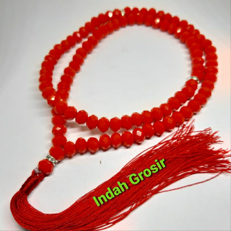 Tasbih kristal merah dop 7mm 99butir