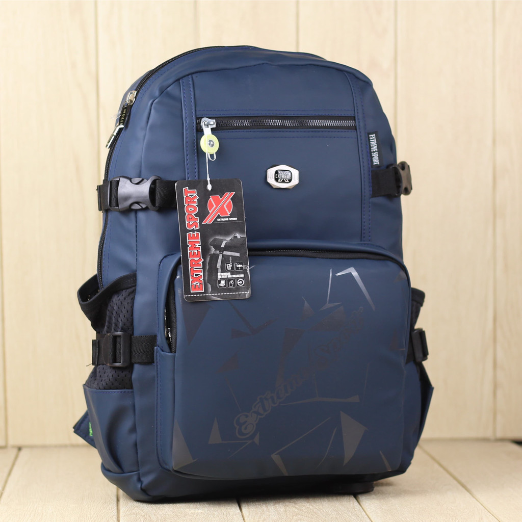 Tas Punggung Outdoor Extreme Waterproof Navy Tebal Murah Ransel Kerja Pria Sekolah Anak SMP SMA Tas Kerja Dinas Bisa Cod Pesan Banyak Nyaman Di punggung Muat Laptop Free Raincover