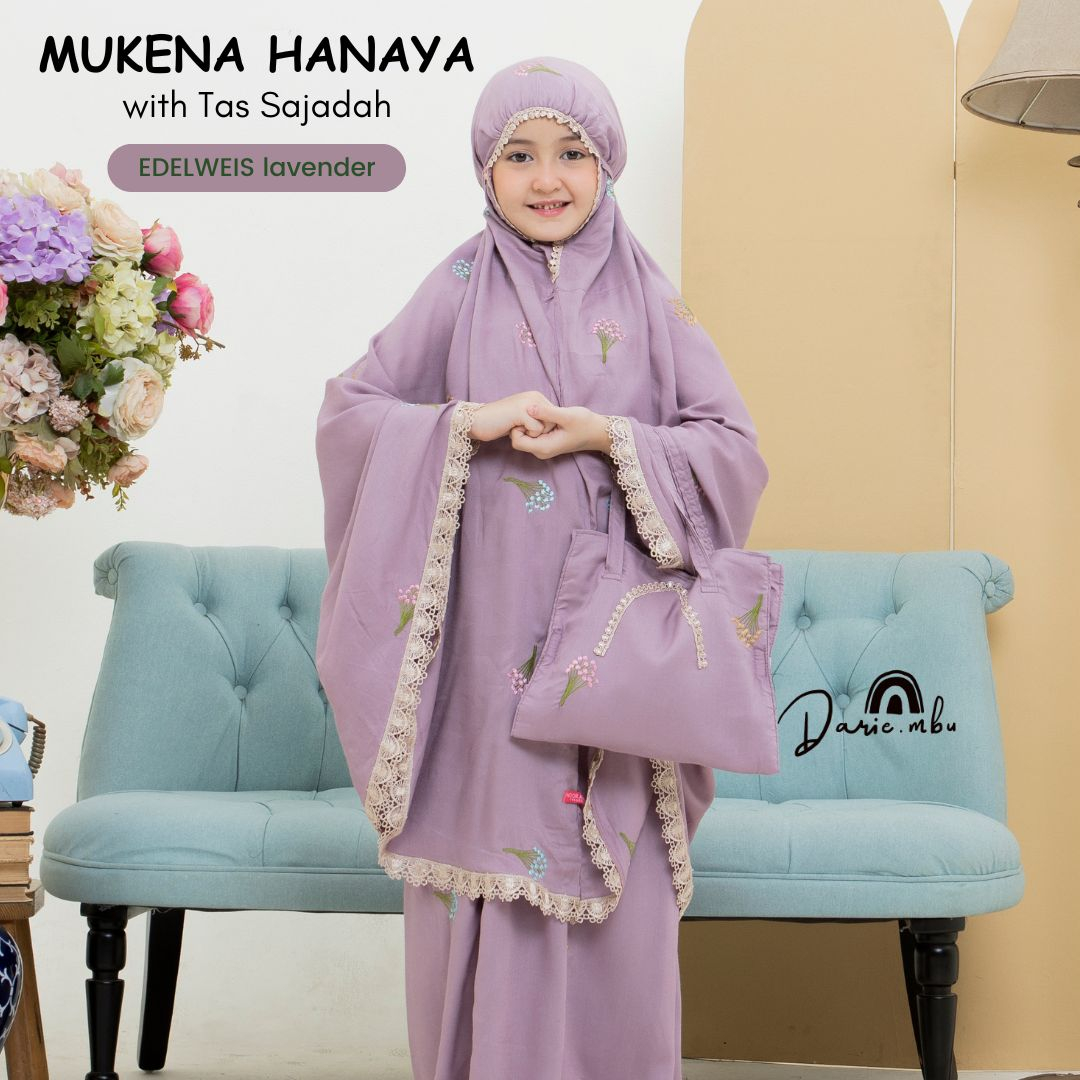 Mukena Anak Remaja Bordir Tas Sajadah Hanaya Katun Rayon Premium