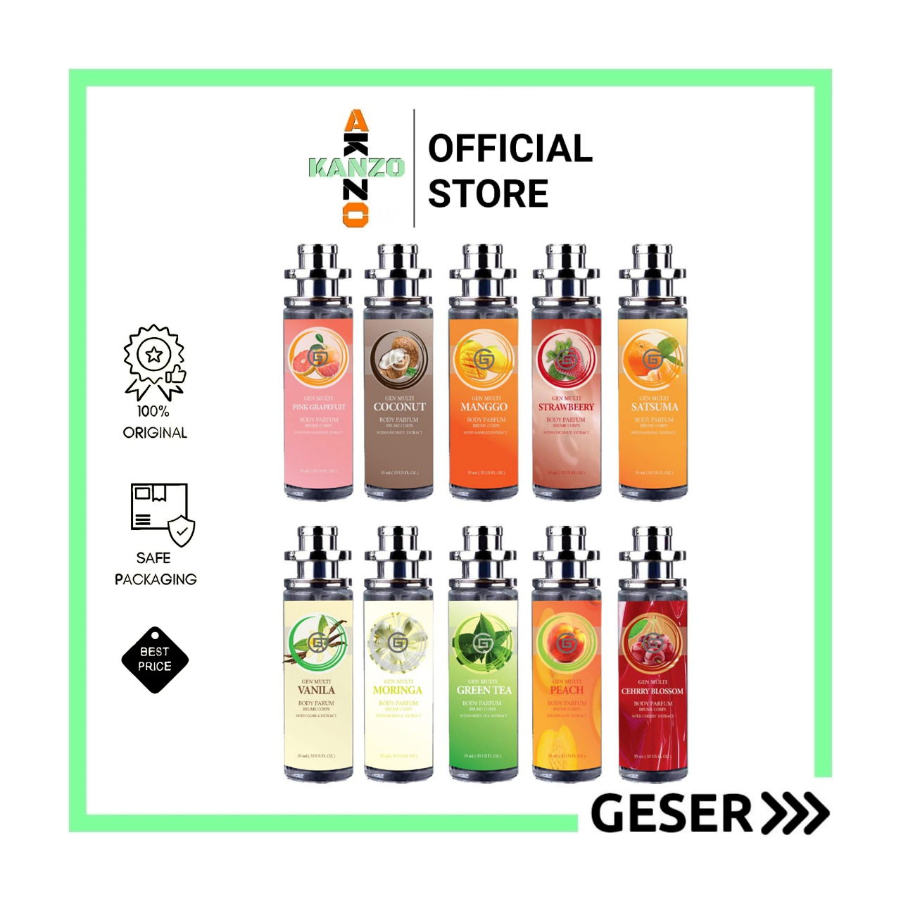 Kanzo - Parfum Gens Body 35ml / Parfum Thailand Body Mist 35ml Premium / Parfum Body Mist 35ml Unisex