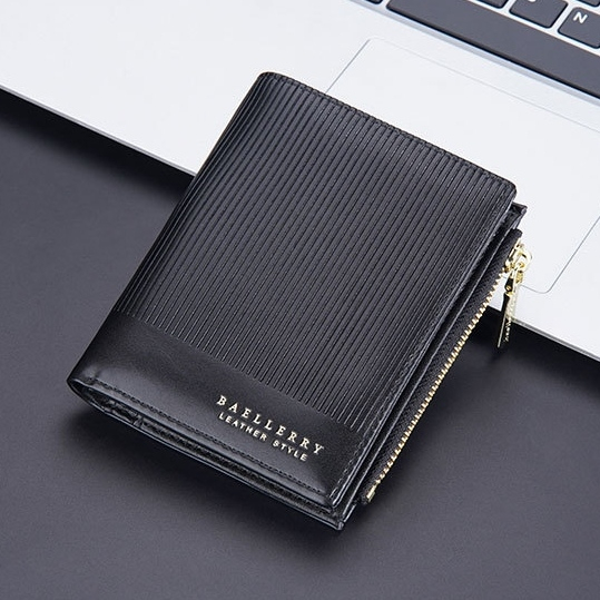 DOMPET LIPAT WANITA BAELLERRY ORIGINAL IMPORT KULIT HITAM ARASELI WA697B5 BISA PRIA MINI RESLETING KOIN SLOT KARTU KECIL KOREA SIMPLE PENDEK REMAJA KEKINIAN PREMIUM BRANDED BATAM