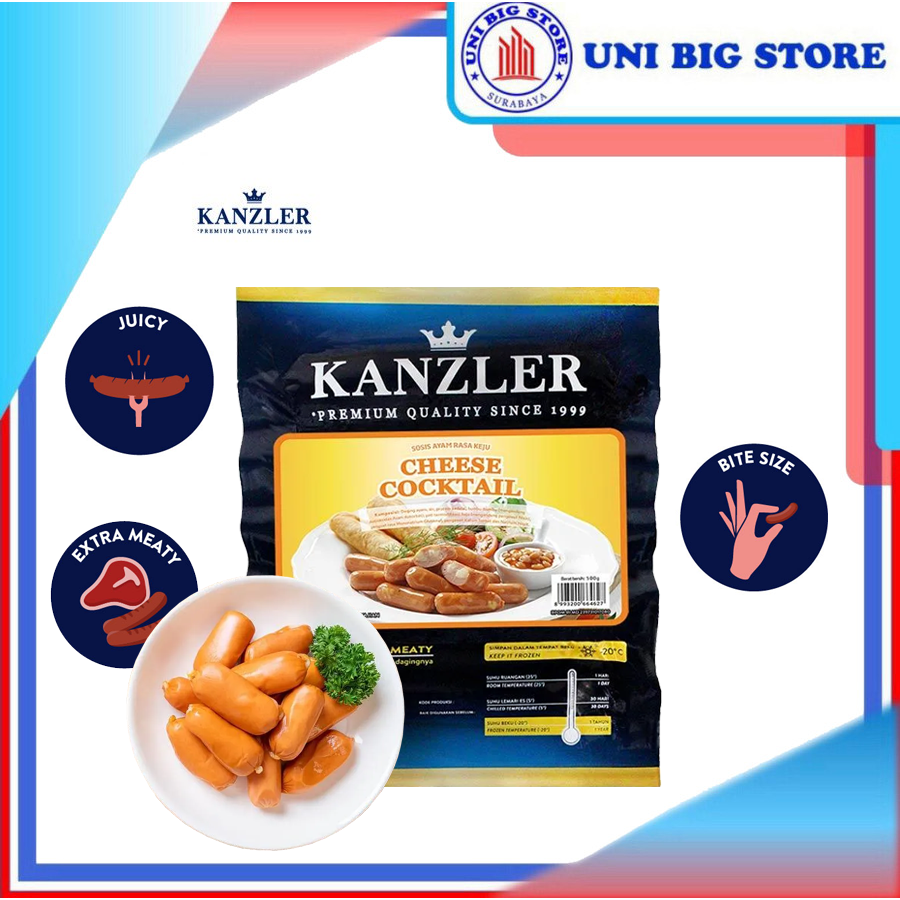 

Kanzler Chicken Cheese Cocktail Sausages 500 gr Sosis Ayam Keju