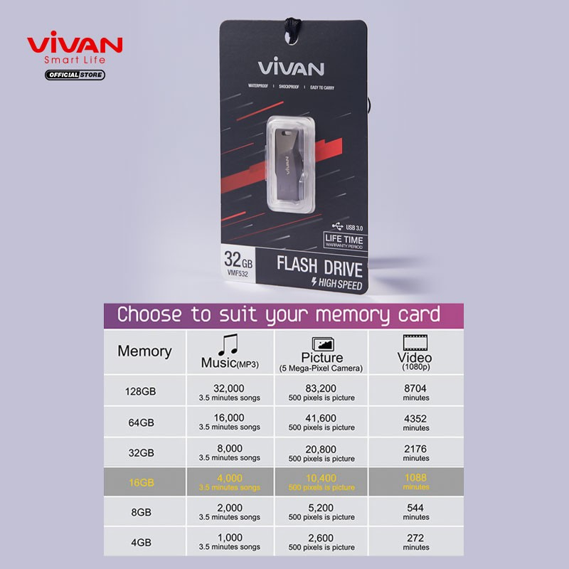 Flashdisk 16GB/32GB USB 3.0 High Speed VMF516/VMF532 - VIVAN