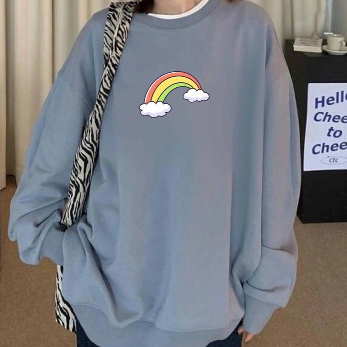 RAINBOW SWEATER WANITA SWEATSHIRT Size M - XXL