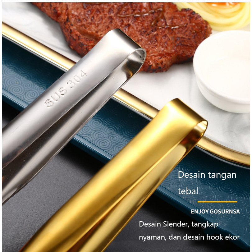 Mi.more Food Clip 304 Stainless Steel Klip Makanan Food Penjepit Dapur Pinset Barbekyu Steak Roti Penjepit