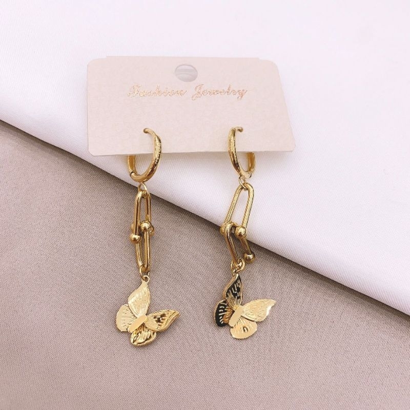Anting Titanium Premium asli earring Stainless Steel anti karat anti alergi Ta-34