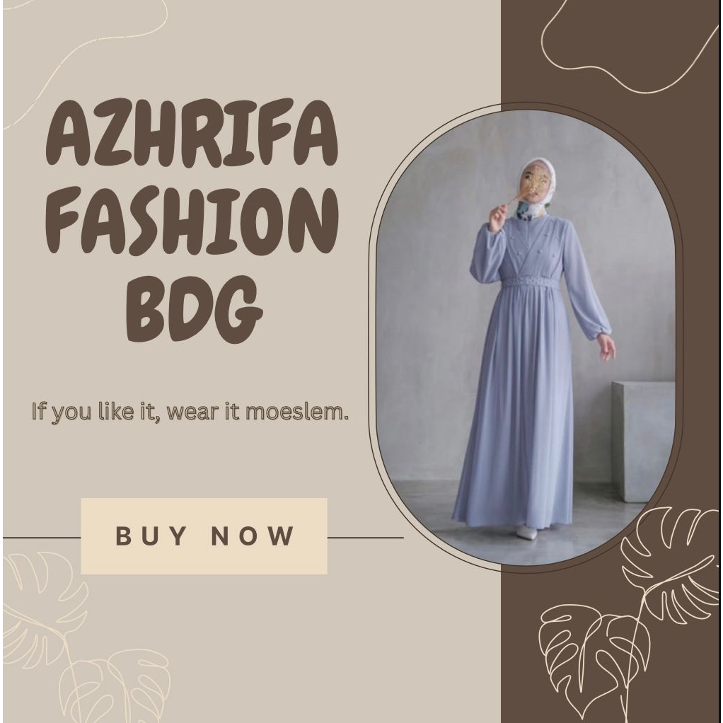 AZHRIFA FASHION- Mutiara Dress Ceruty Wanita Muslimah terbaru / Dress wanita simple elegan terbaru busui friendly