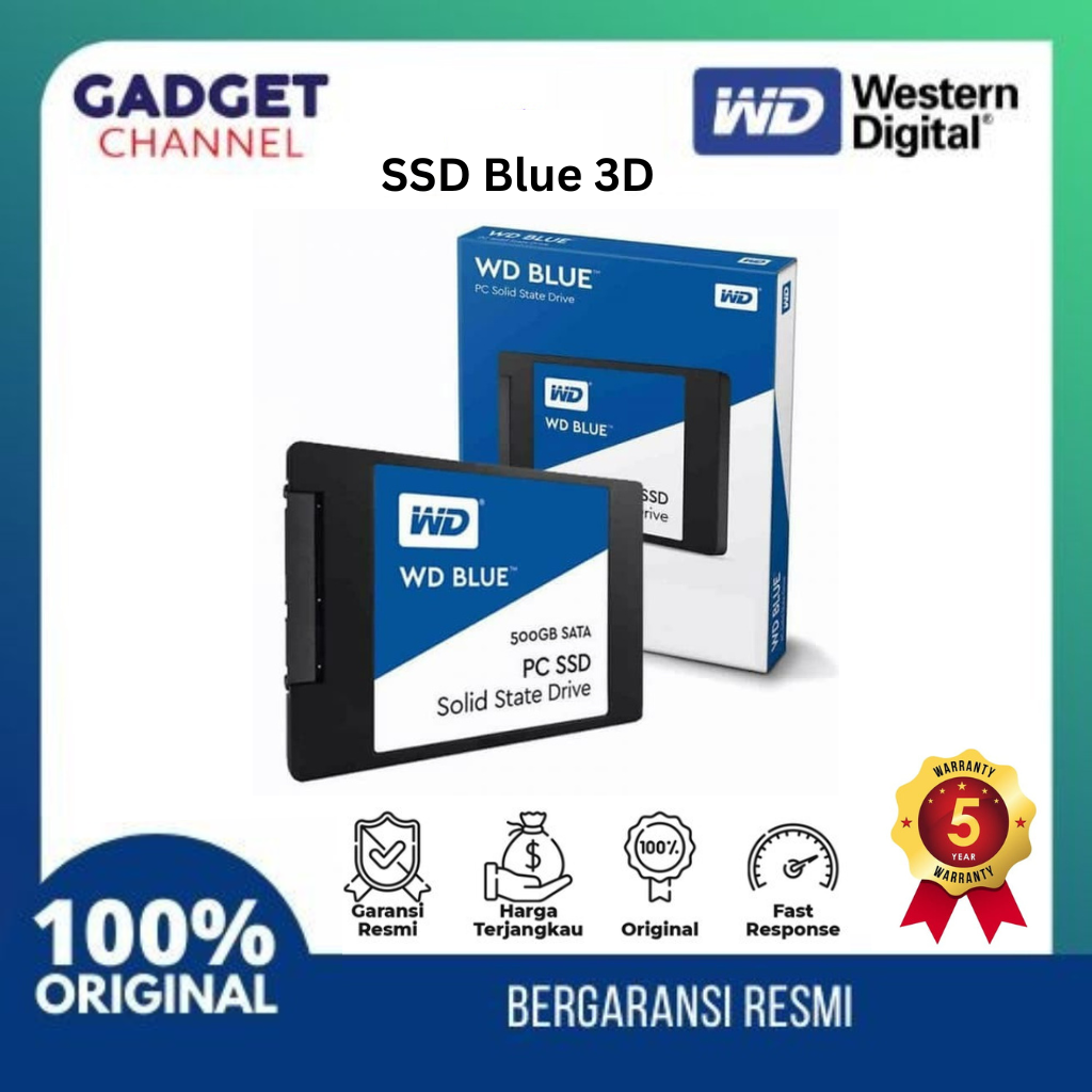 Sata SSD 250GB/500GB/1TB WD BLUE 3D NAND Western Digital - Garansi Resmi 5 Tahun