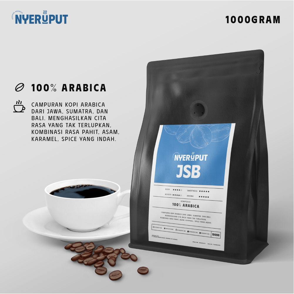 

Nyeruput 100% Arabika Blend Coffee Beans Biji Roasted Espresso 1Kg
