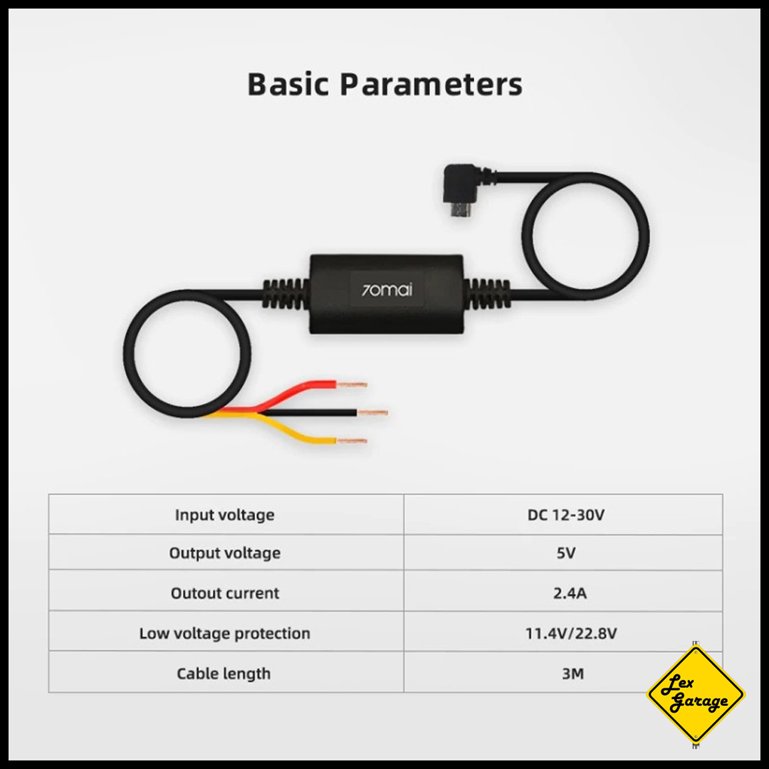 Cable kit 70mai Dashcam Hardwire Kit Monitor Parkir 24 Jam