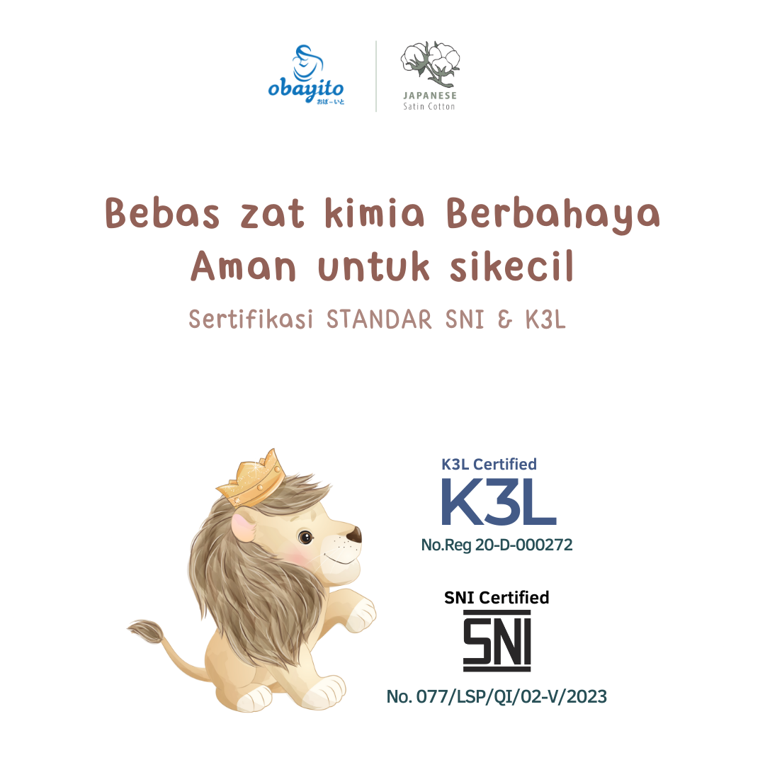 Obayito Bantal Penyanggah Bayi Bahan Katun Satin Jepang / Double Layer Terbaik