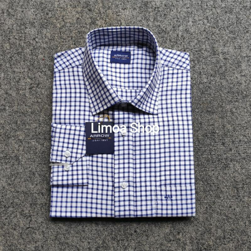 Kemeja Formal ARROW Regular Putih Kotak Lengan Panjang KAR 24