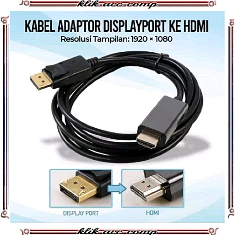 Kabel DisplayPort DP Male to HDMI Male/KABEL DISPLAY PORT TO HDMI 3M