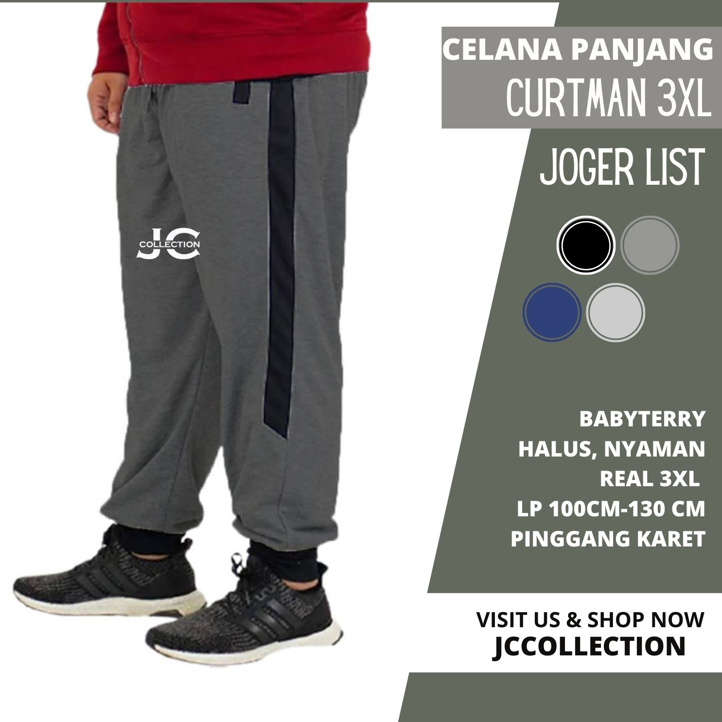 Celana Panjang Pria Jumbo /Celana  Jogger Panjang Pria 3XL Big Size Curtman  - JCCollections