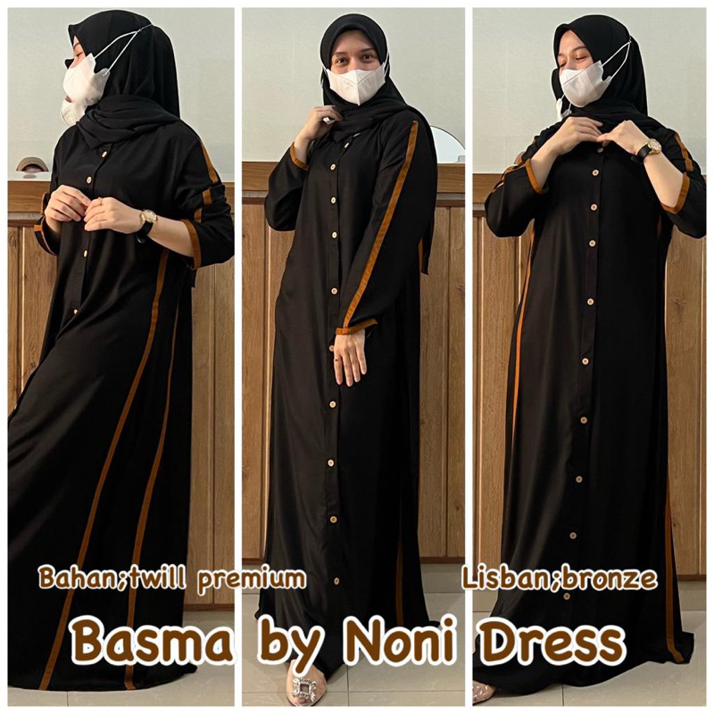 Daster Arab Noni BASMA Maxi Dress Gamis Twill Premium Best Seller