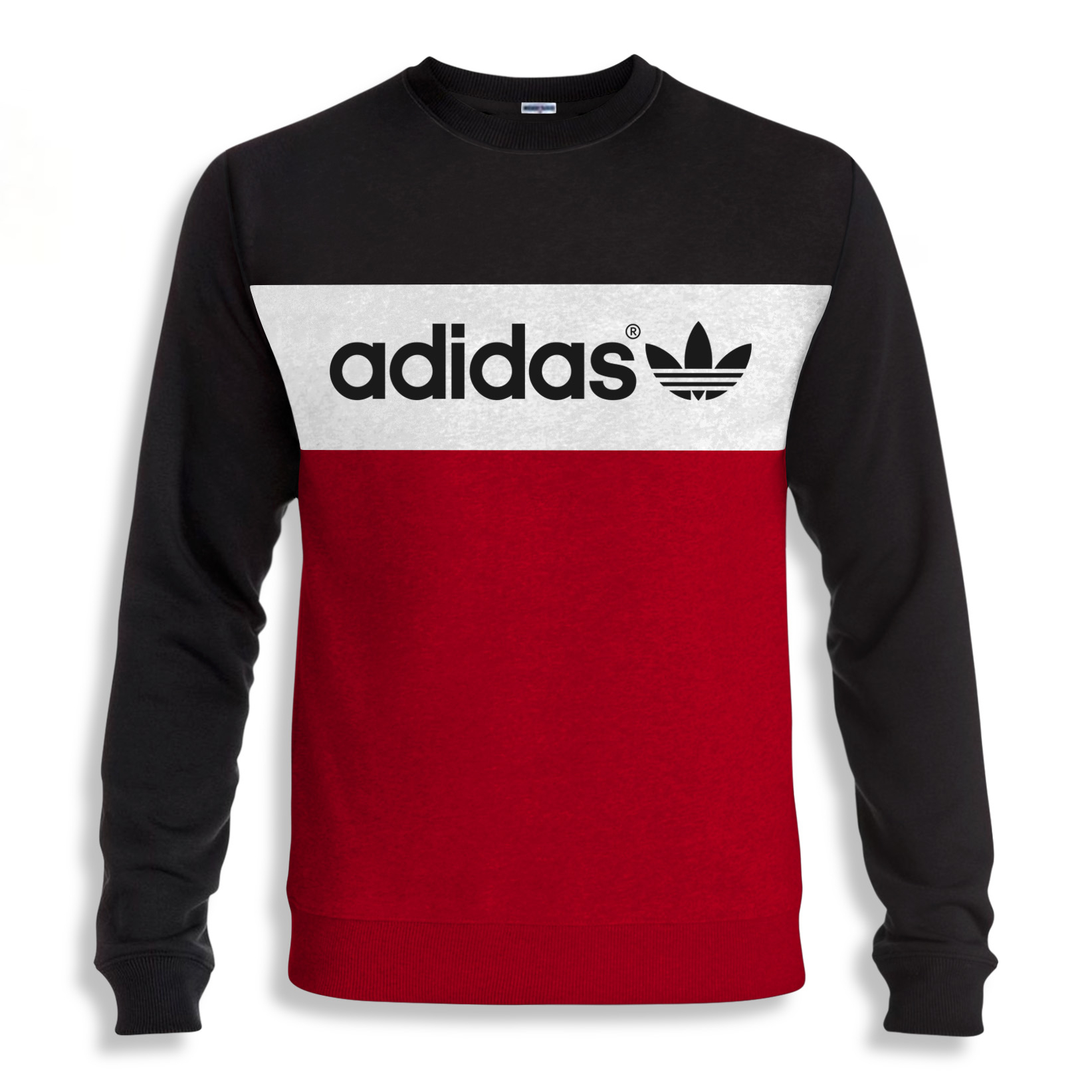 Sweater Crewneck Adidas Basic Oversize Casual Long Sleeve Pria Big Size - S M L XL XXL 3XL 4XL 5XL